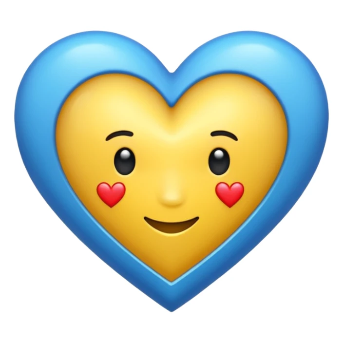 Fusiona un corazón amarilla con uno azul más básico  sticker