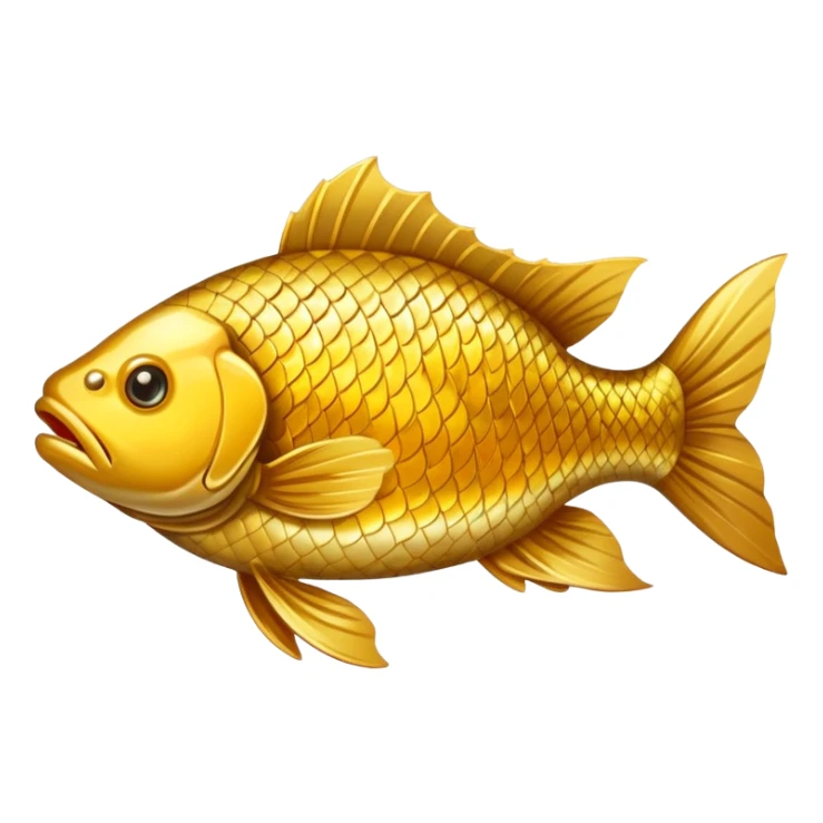 Crucian carp with the inscription "wow!" sticker