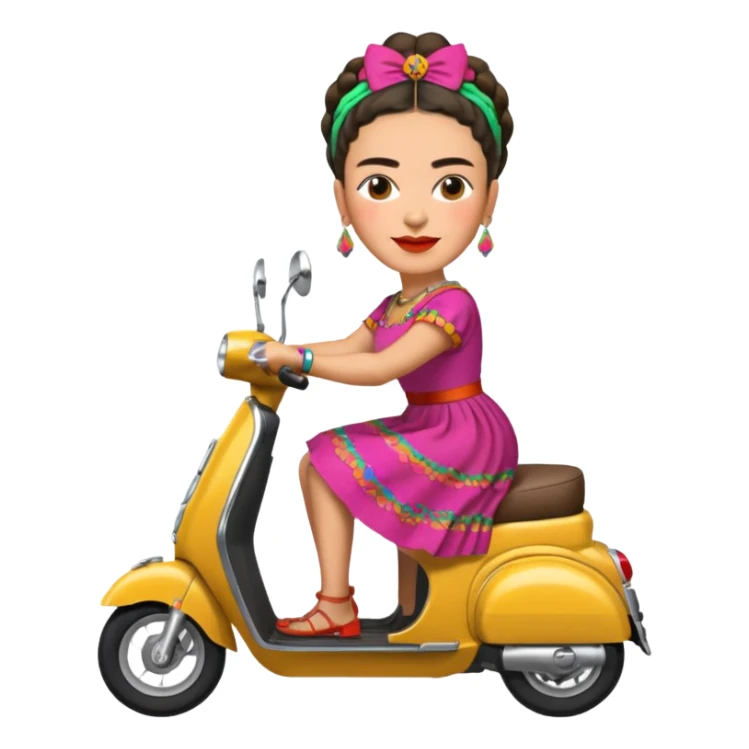 Frida Kahlo driving a scooter sticker
