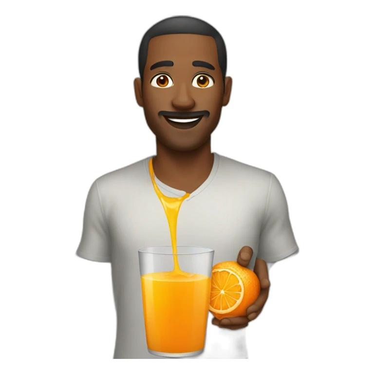 orange juice men sticker