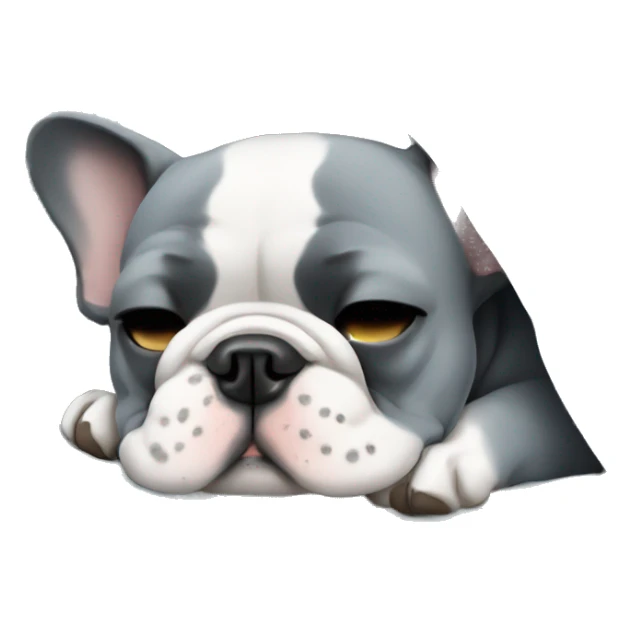 sleeping-blueish grey - french-bulldog sticker
