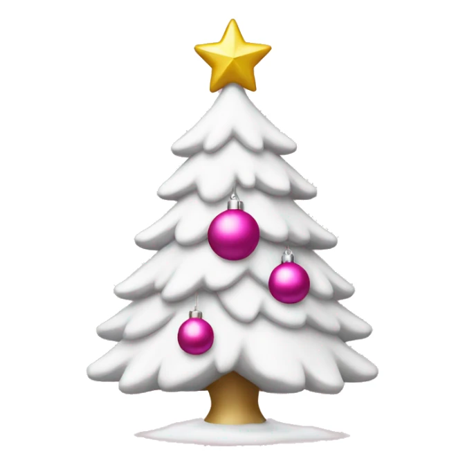white christmas tree with pink ornaments  sticker