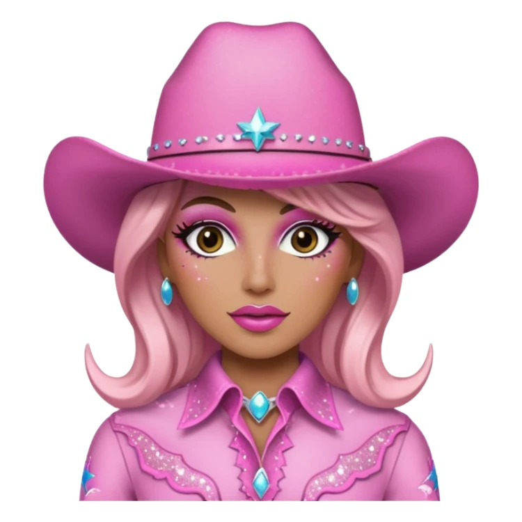 pink cowgirl glitter, drag sticker