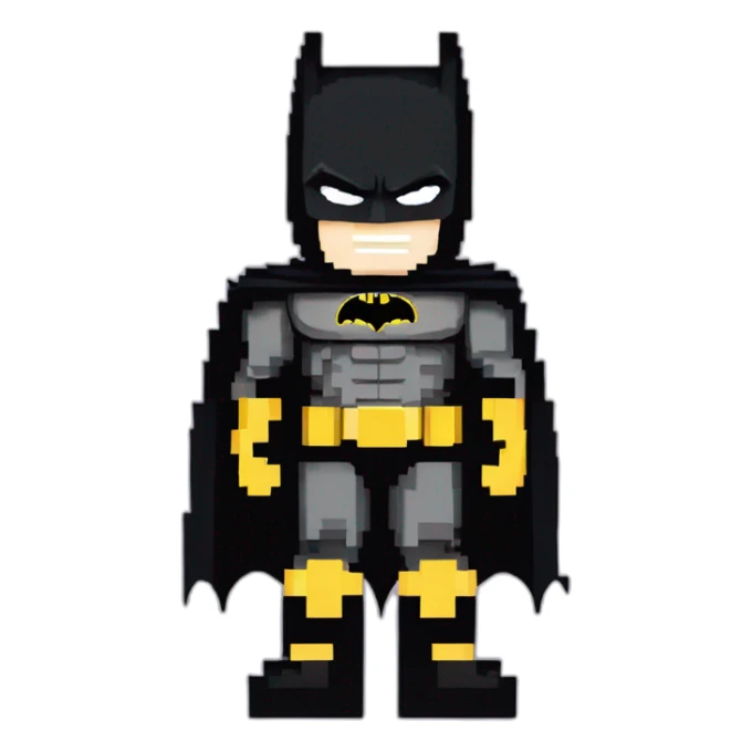 batman in pixel art with 6 arms sticker