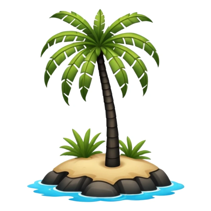 Palmera de color negro y isla negra sticker