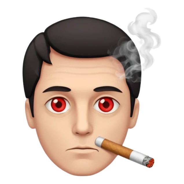 Guy smoking blunt with red eyes  sticker