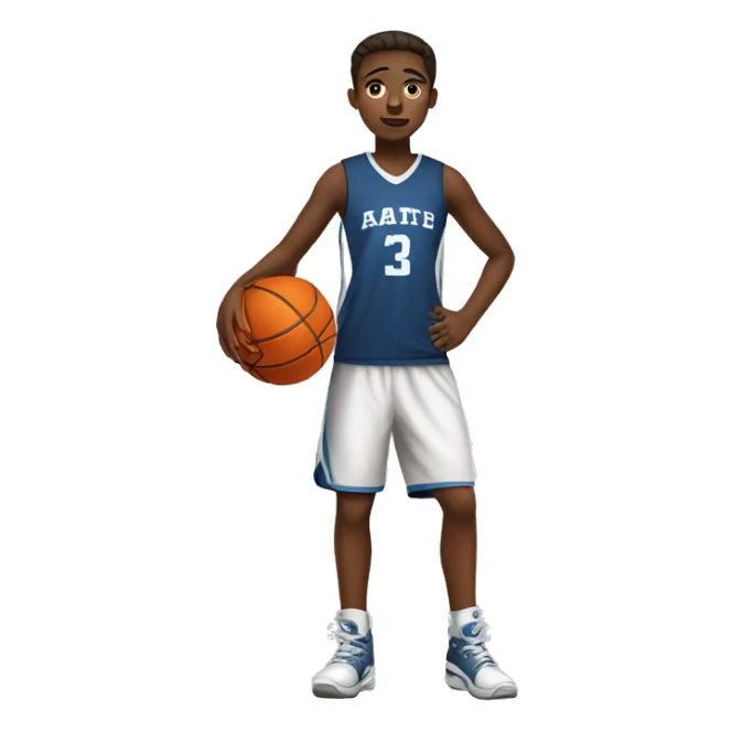 a teenager play basketball sticker