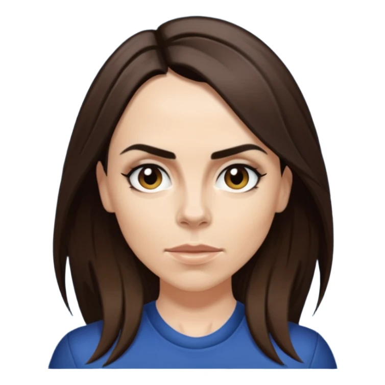 Melanie C with dark brown long hair sticker