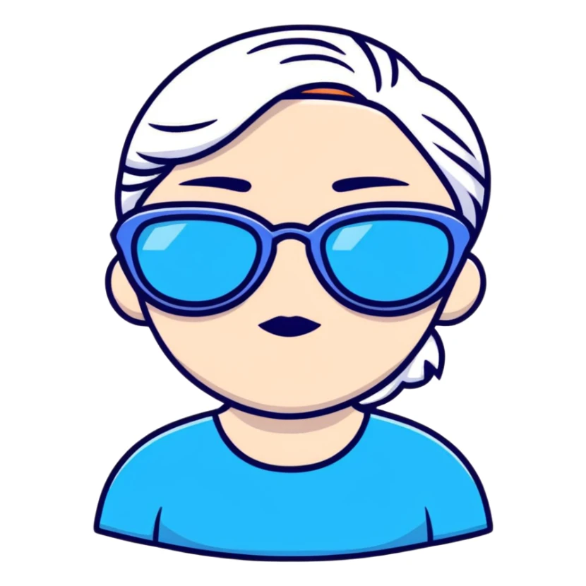 girl with blue sunglasses sticker