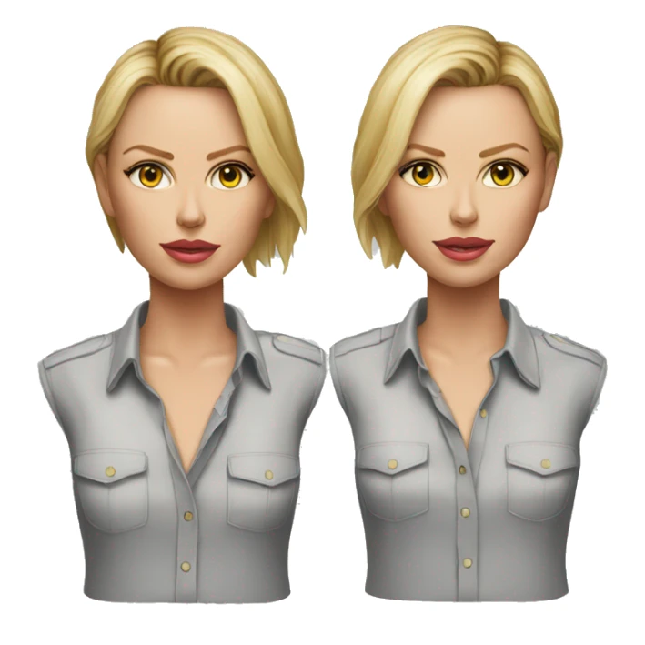 ultra realistic charlize theron wearing shirt sticker