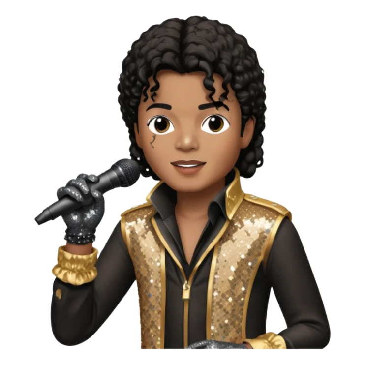 michael jackson is singing with mirco and glove sticker