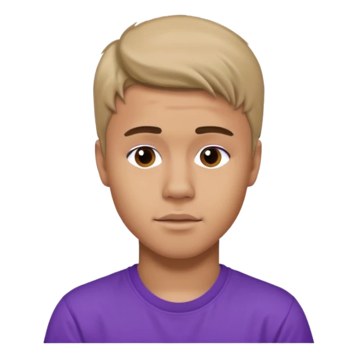 justin bieber, wear purple t shirt sticker