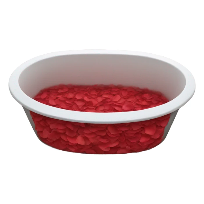 Tub with rose petals red sticker