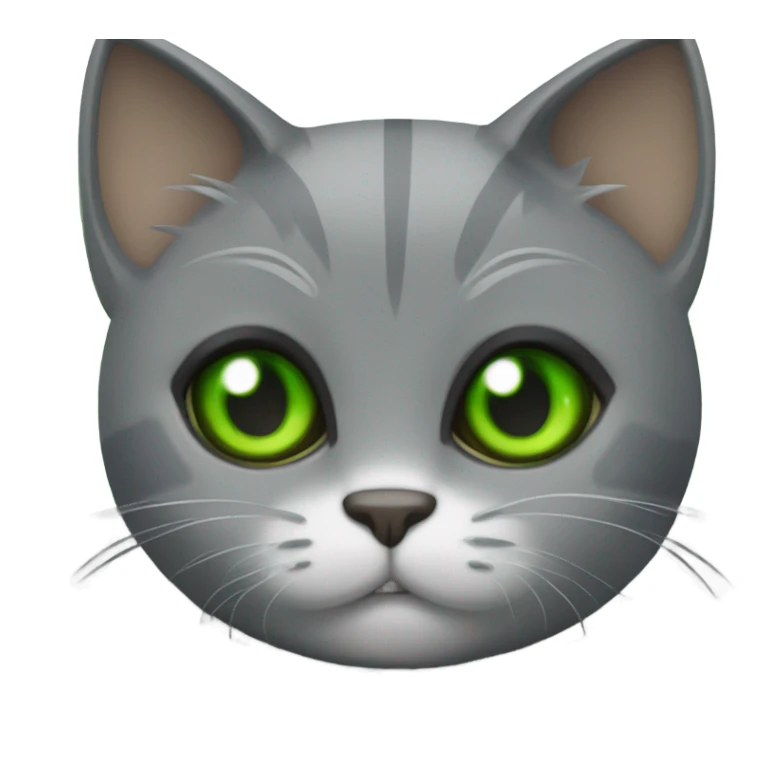 Grey cat with green eyes and Batman costume sticker