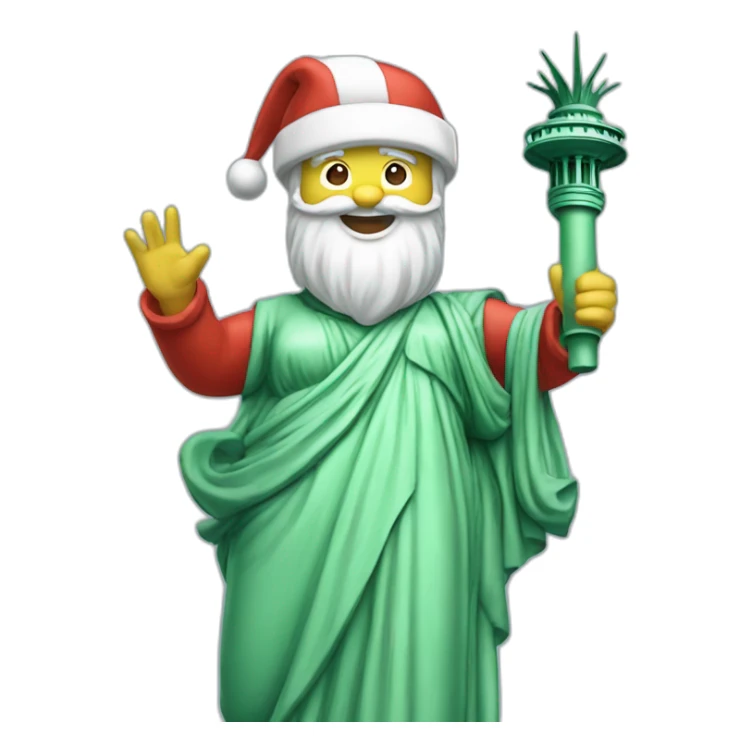 Statue of liberty  dess like santa claus sticker