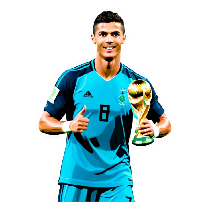 CristianoRonaldo holding the fifa world cup sticker