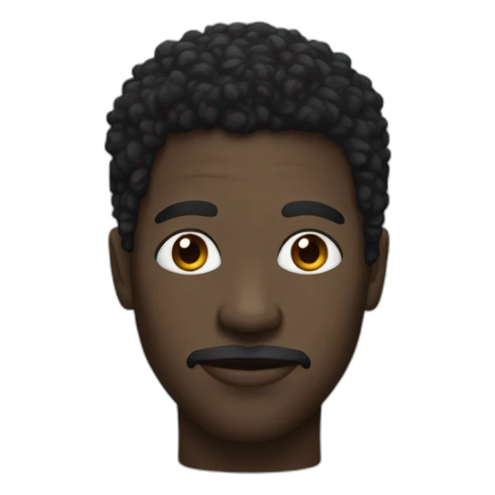 A black man with black eyes and a big nose and semiafro sticker