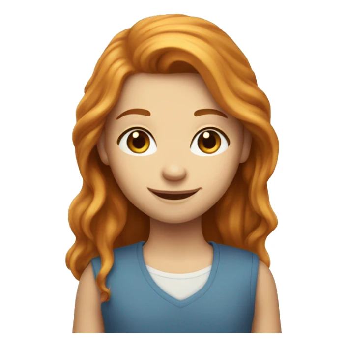 smiling girl with Ginger long hair and blue eyes  sticker