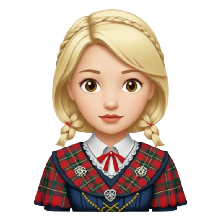 blonde woman wearing scottish traditional clothes sticker