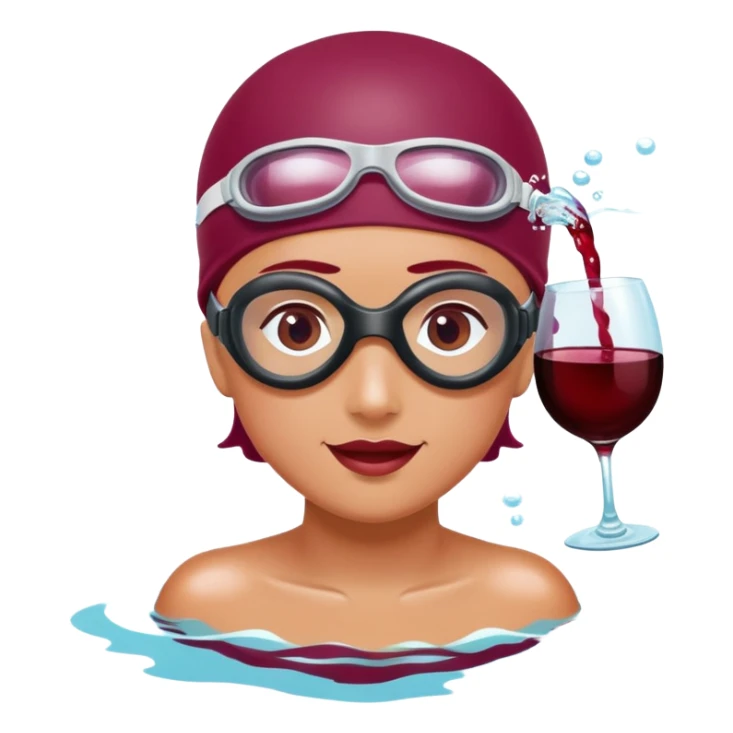 a swimmer swimming in a wine sticker