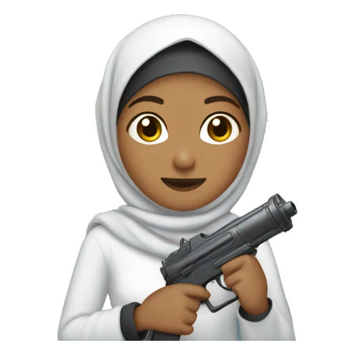 hijabi holding a water gun sticker