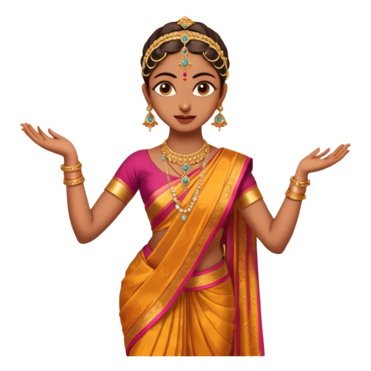 Bharatanatyam dancer in a full length dance pose sticker