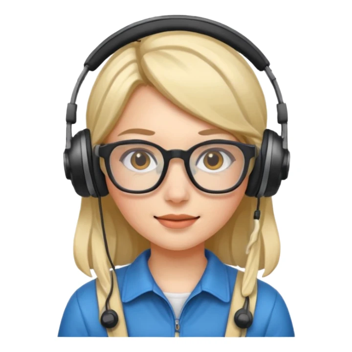 gamer girl with glasses sticker