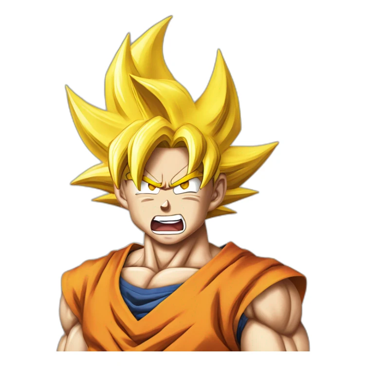 goku super saiyan with mouth open sticker