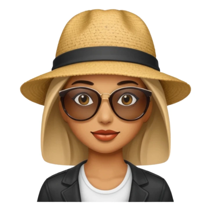 women with hat and sunglasses sticker