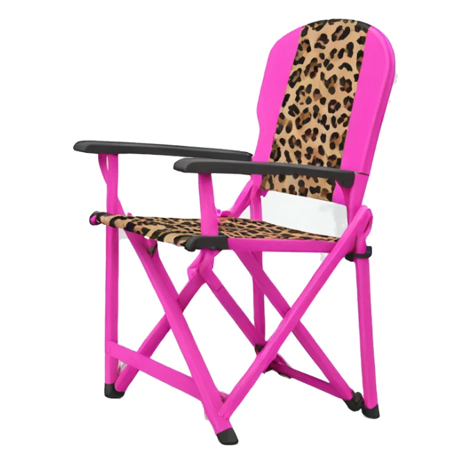 Realistic hot pink and leopard print outdoor folding chair. sticker