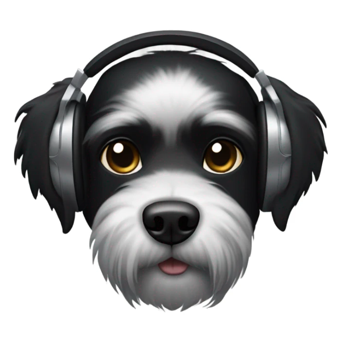 black dog with black beard on chin DJ sticker
