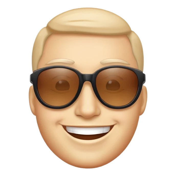 face with sunglasses, confident smile sticker