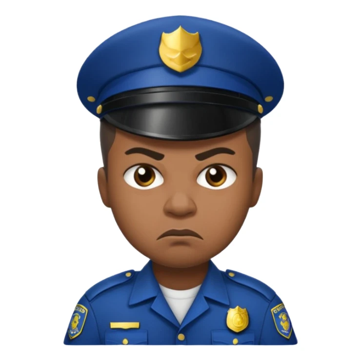 Black angry police man sticker