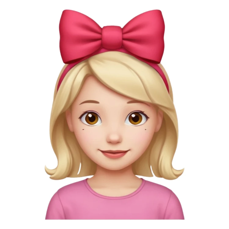 Girl with red bow on her head and pink shirt sticker