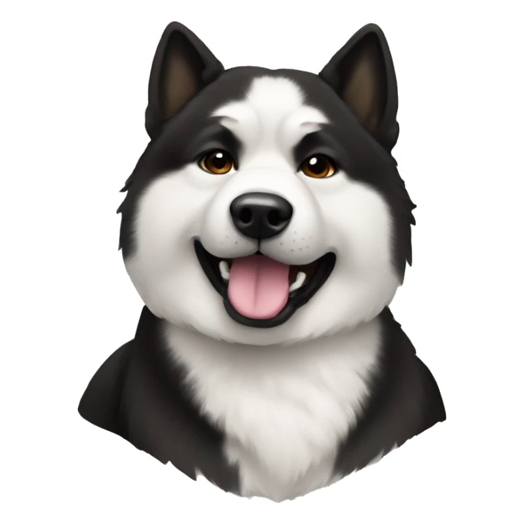 Black American Akita  sticker