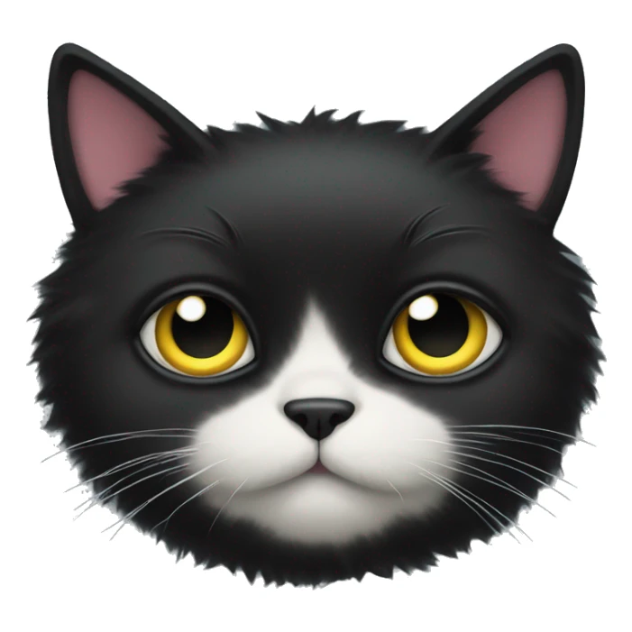 Black cat with one eye, very fluffy sticker