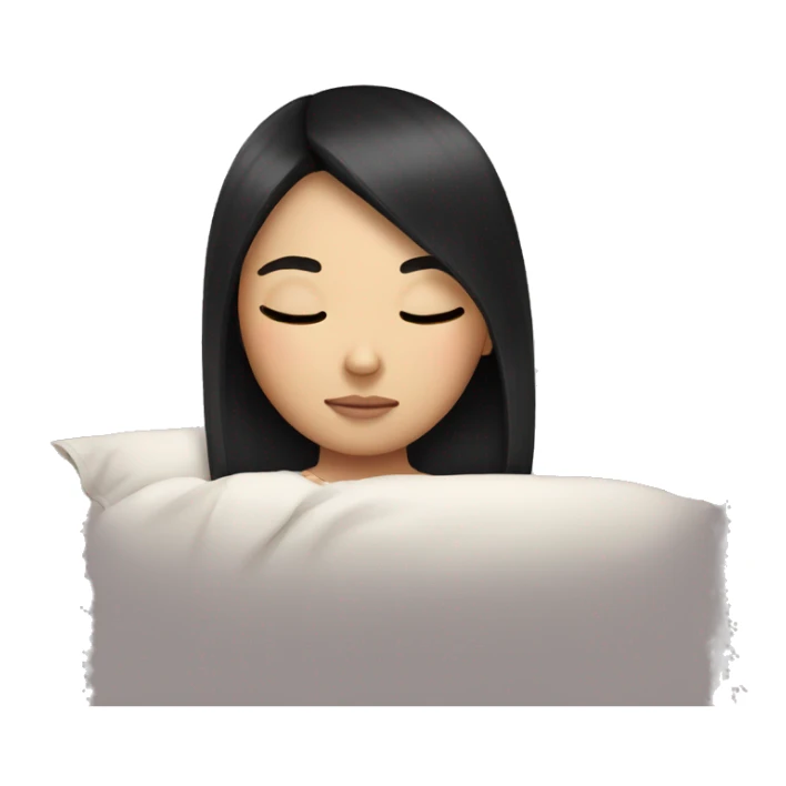 sleeping girl with black straight hair sticker