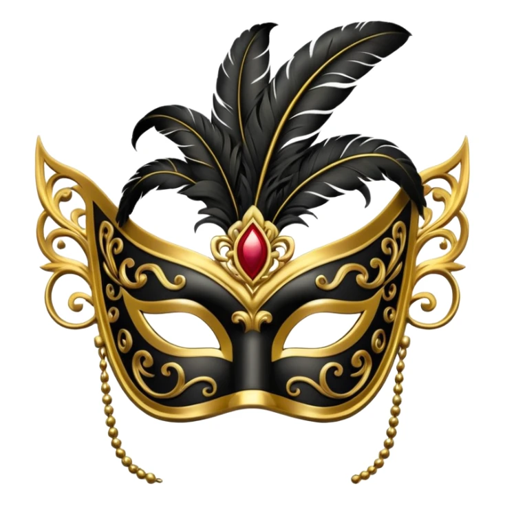 Elegant Venetian carnival mask, simple and bold, minimal details sticker