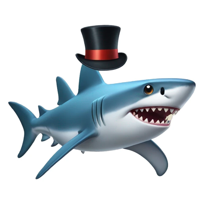 Shark with a top hat sticker