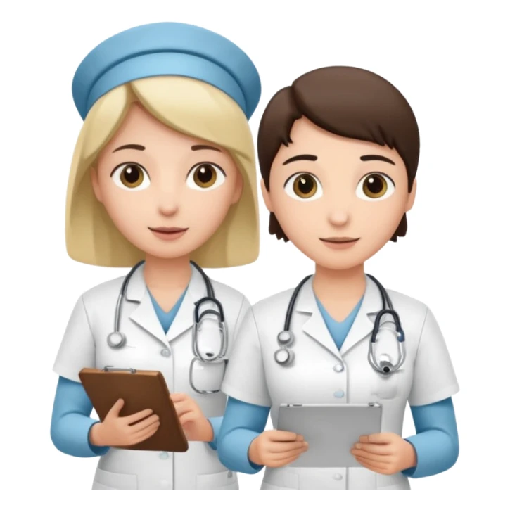 A nurse attending to a patient at the hospital sticker