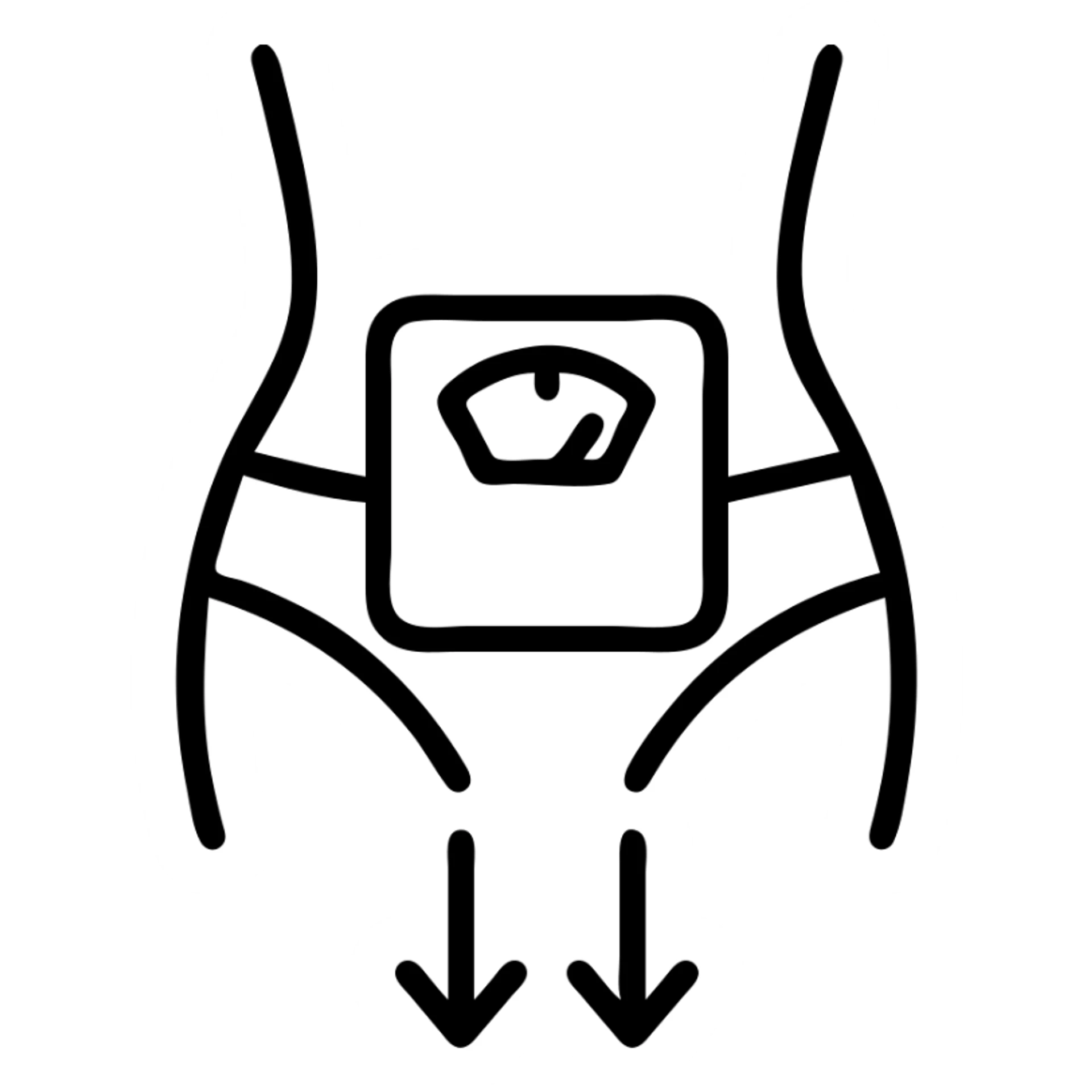 icon representing weight loss, simple and clear, modern and minimalistic style, suitable for app or website, clean lines sticker