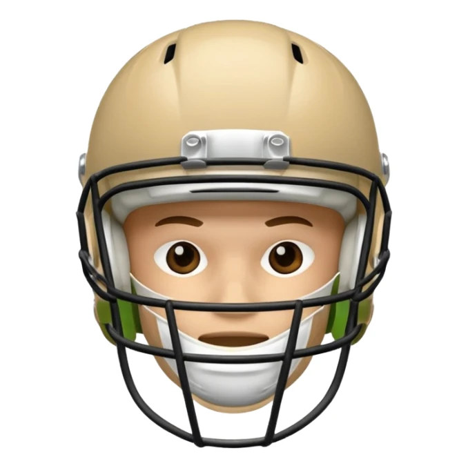 College football player helmet in light tan color  sticker