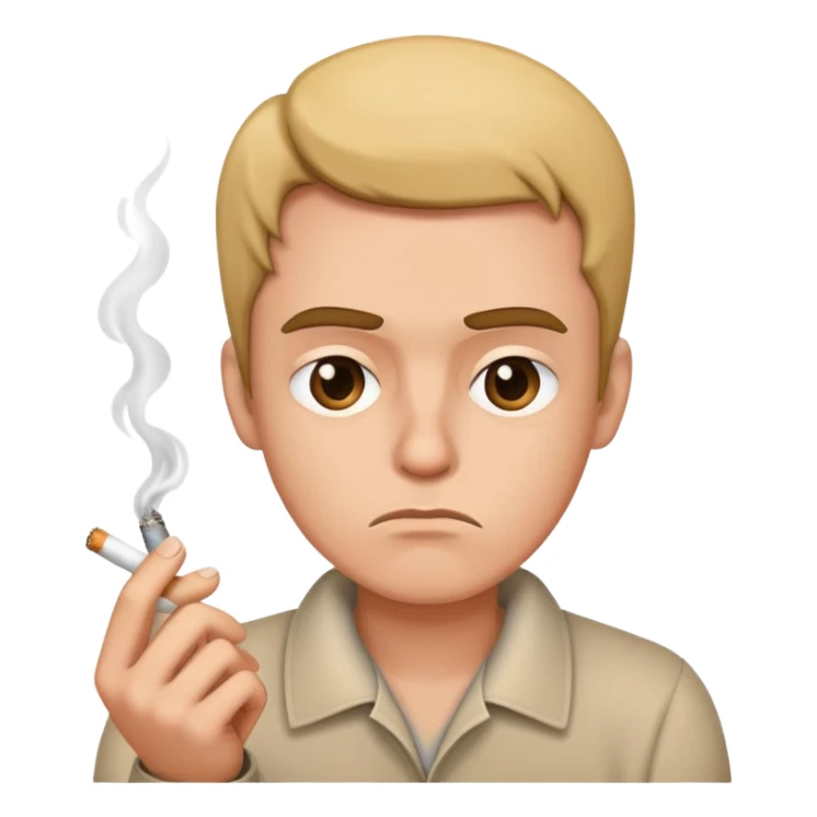 Annoyed person with a cig sticker