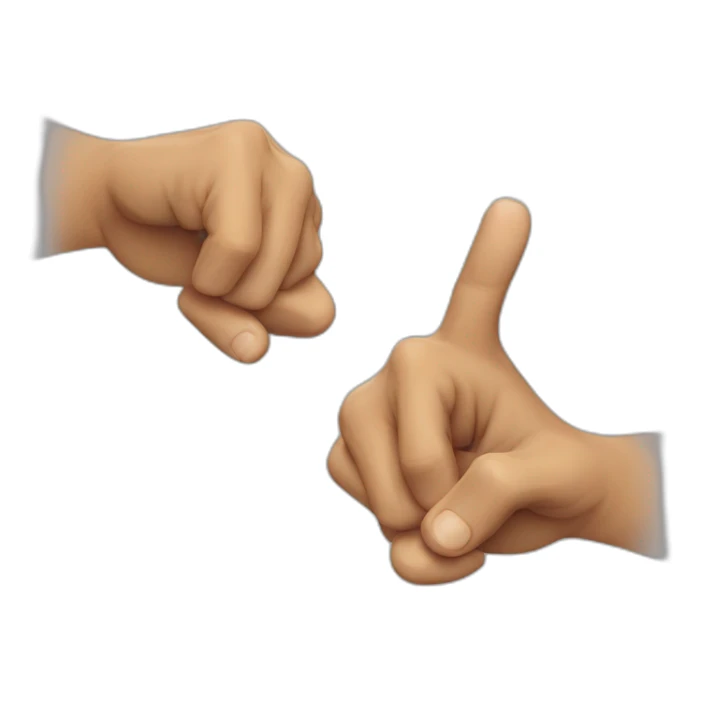 both hands showing hiphop gang signs with one and finger is closed sticker