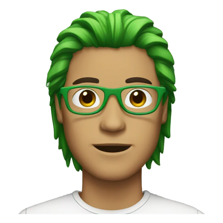 a guy with a green mullet and glasses sticker