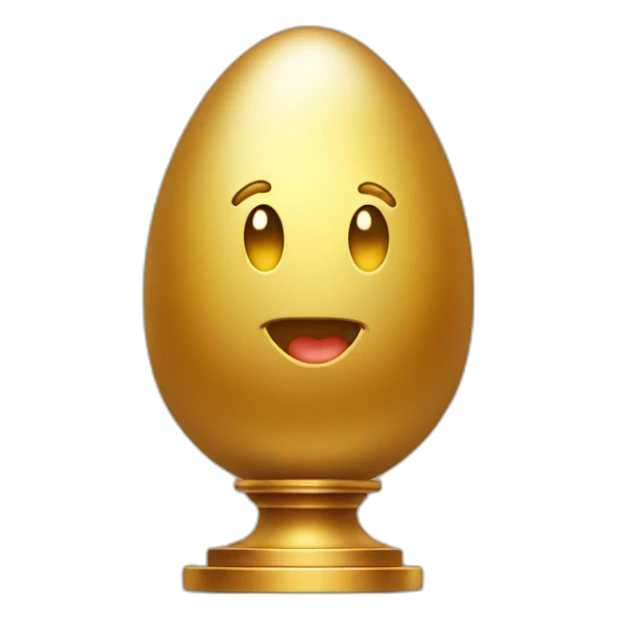 smiling golden egg on a pedestal sticker