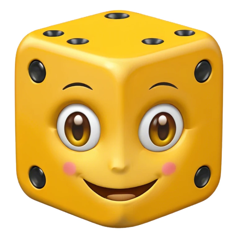 Emoji face with dice eyes sticker