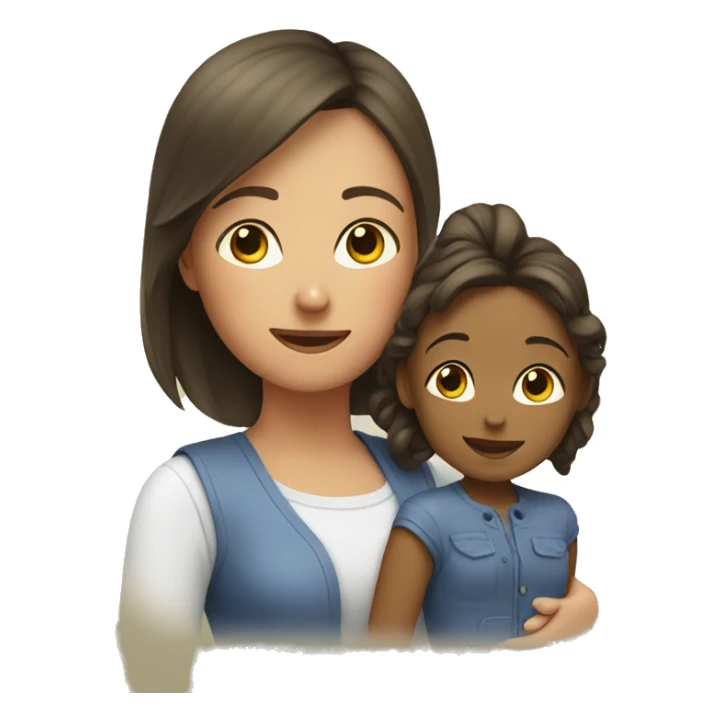 Little girl and mom sticker