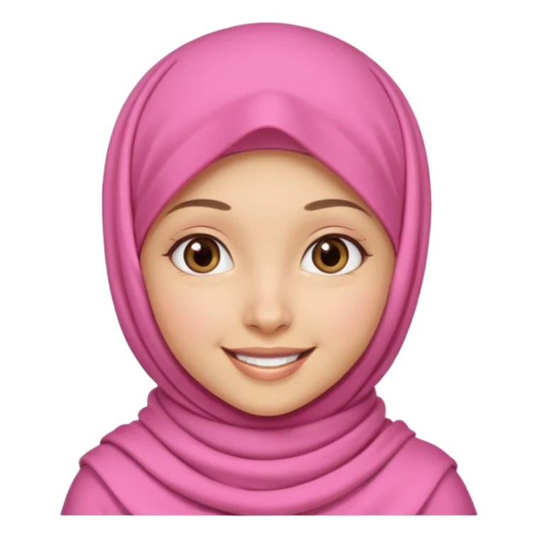 A medium light skin girl with pink hijab smile  sticker