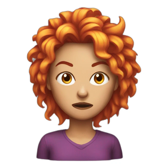 Angry Woman with fire hair sticker